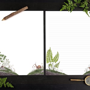 Snail Mail Printable Stationery, Letter Writing Papers, Editable Envelopes for Kids  - Digital, Woodland, Forest | 8.5&quot;x11&quot; and  A4