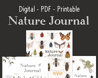 DIGITAL PDF version - Nature Journal for Kids  - 102 Pages - Printable on 8.5 x 11 or A4 Paper -  Charlotte Mason, Montessori, Nature Study