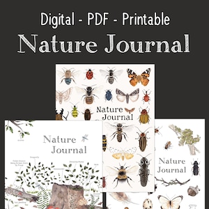 Versión PDF DIGITAL - Diario de naturaleza para niños - 102 páginas - Imprimible en papel de 8,5 x 11 o A4 - Charlotte Mason, Montessori, Estudio de la naturaleza