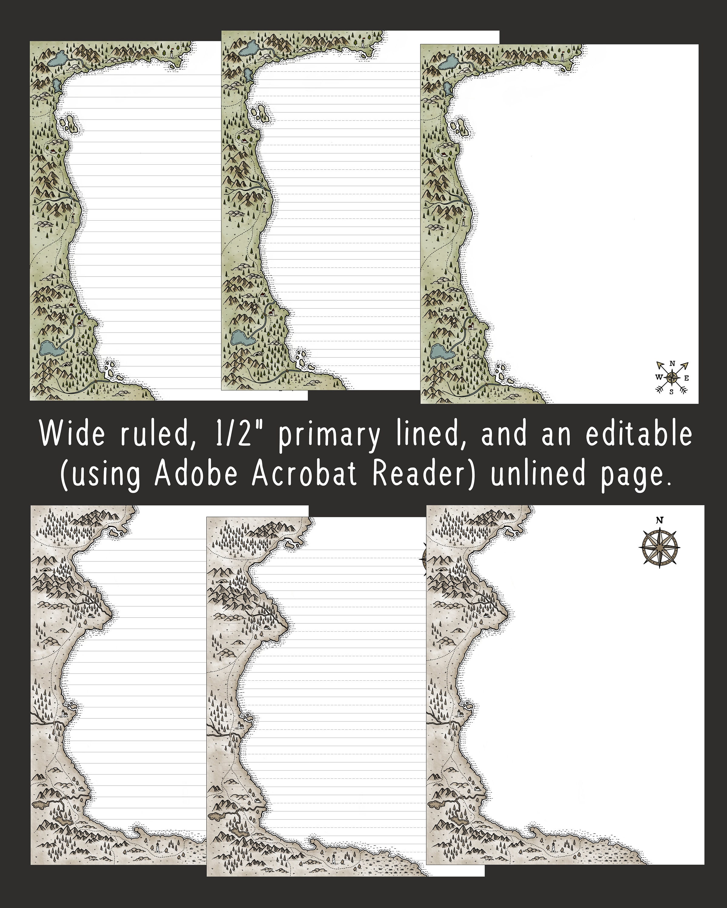 Adventure Map Printable Adventure Maps Printable Stationery, Letter Writing Papers for All Ages ...