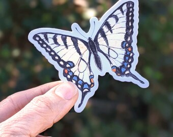 Yellow Swallowtail Butterfly ~ Waterproof and Weatherproof Small Gifts for Water Bottle, Laptop, Tablet, Car or Canoe