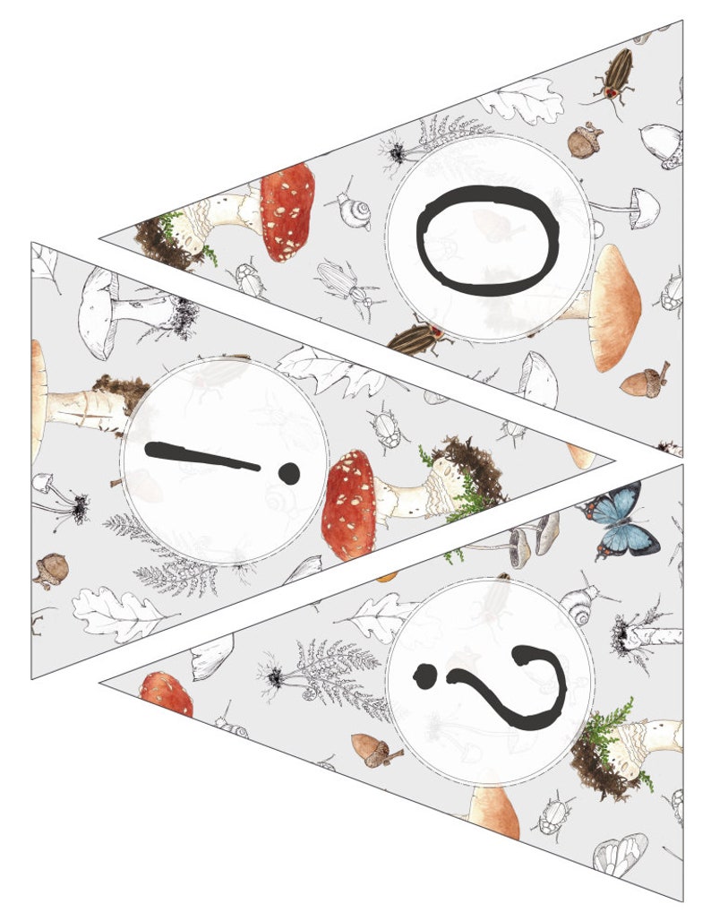 Printable, Customizable, Woodland Bunting, Banner - Digital - DIY PDF ...