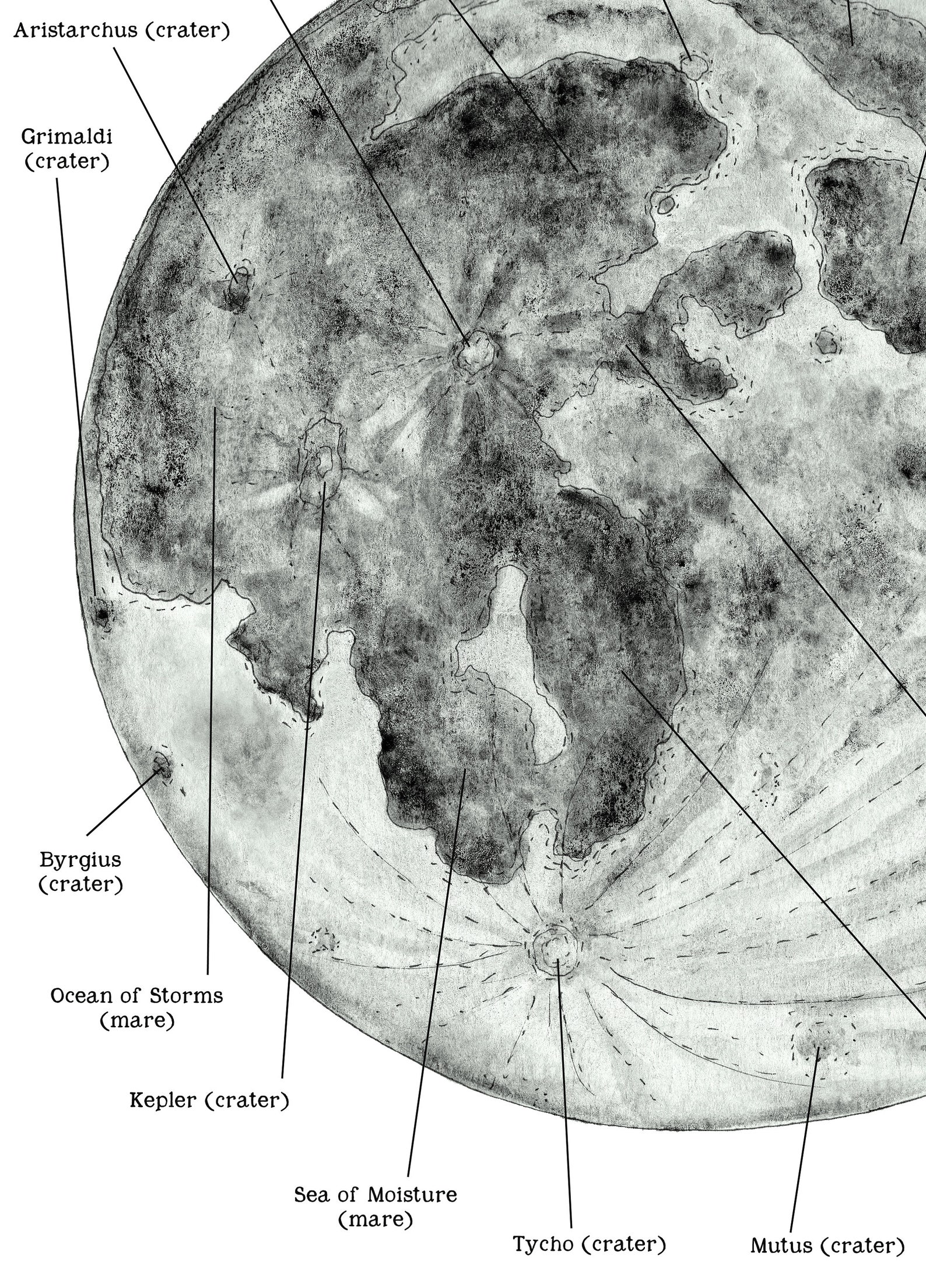 A Map of the Moon Printable &amp; Poster 12 x 18 A4 8.5 x 11 | Etsy