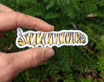 Monarch Caterpillar Waterproof Sticker - monarch caterpillar