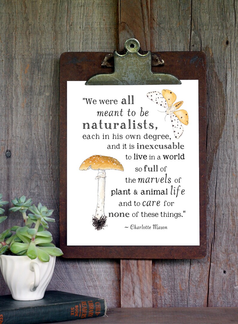 Stampabile sulla natura - Meant to be Naturalists - A4 e 8x10 - Citazione di Charlotte Mason, Wild + Free, Stampabile motivazionale, Arte murale per l'aula scolastica immagine 2