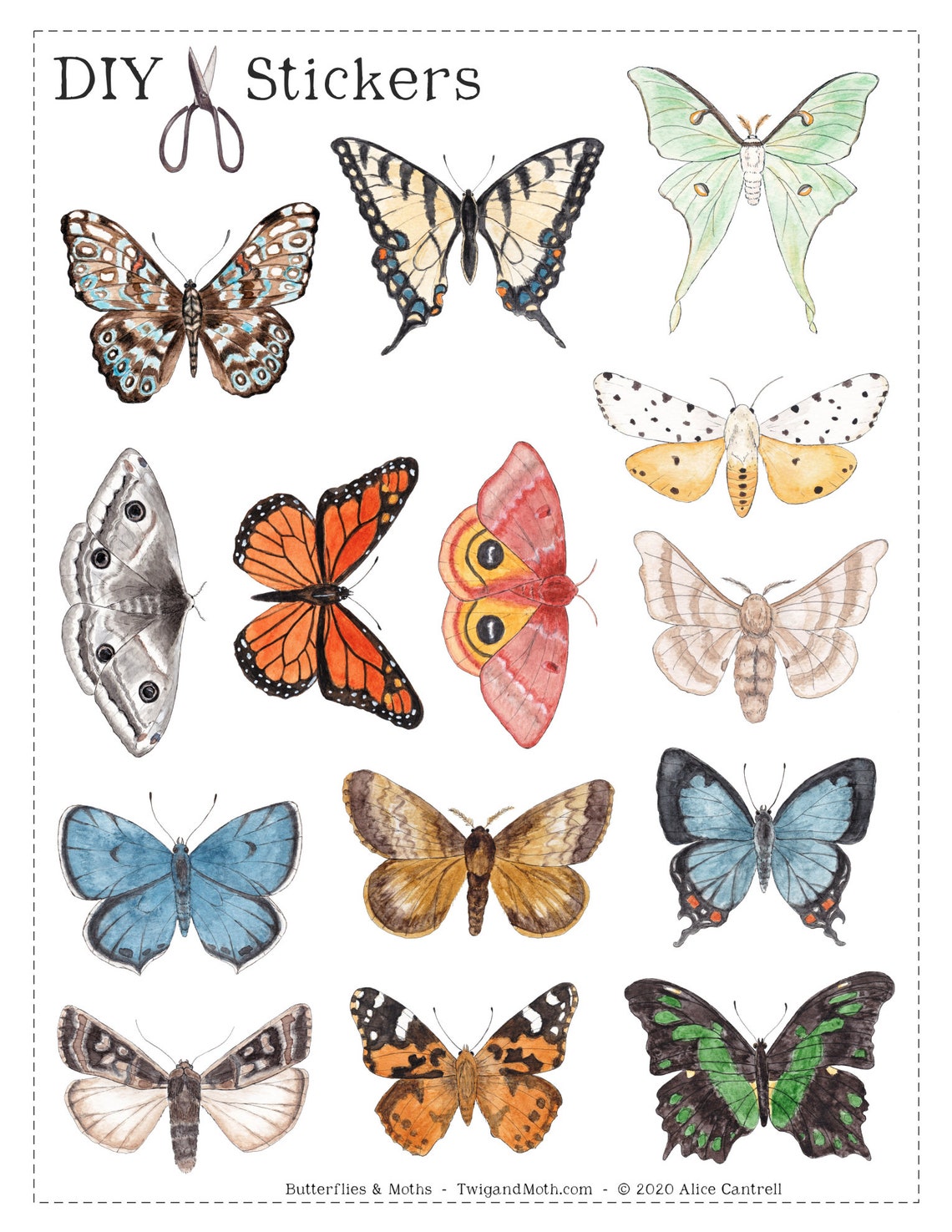 Printable Nature Stickers 80 Digital DIY Printable Stickers Etsy España