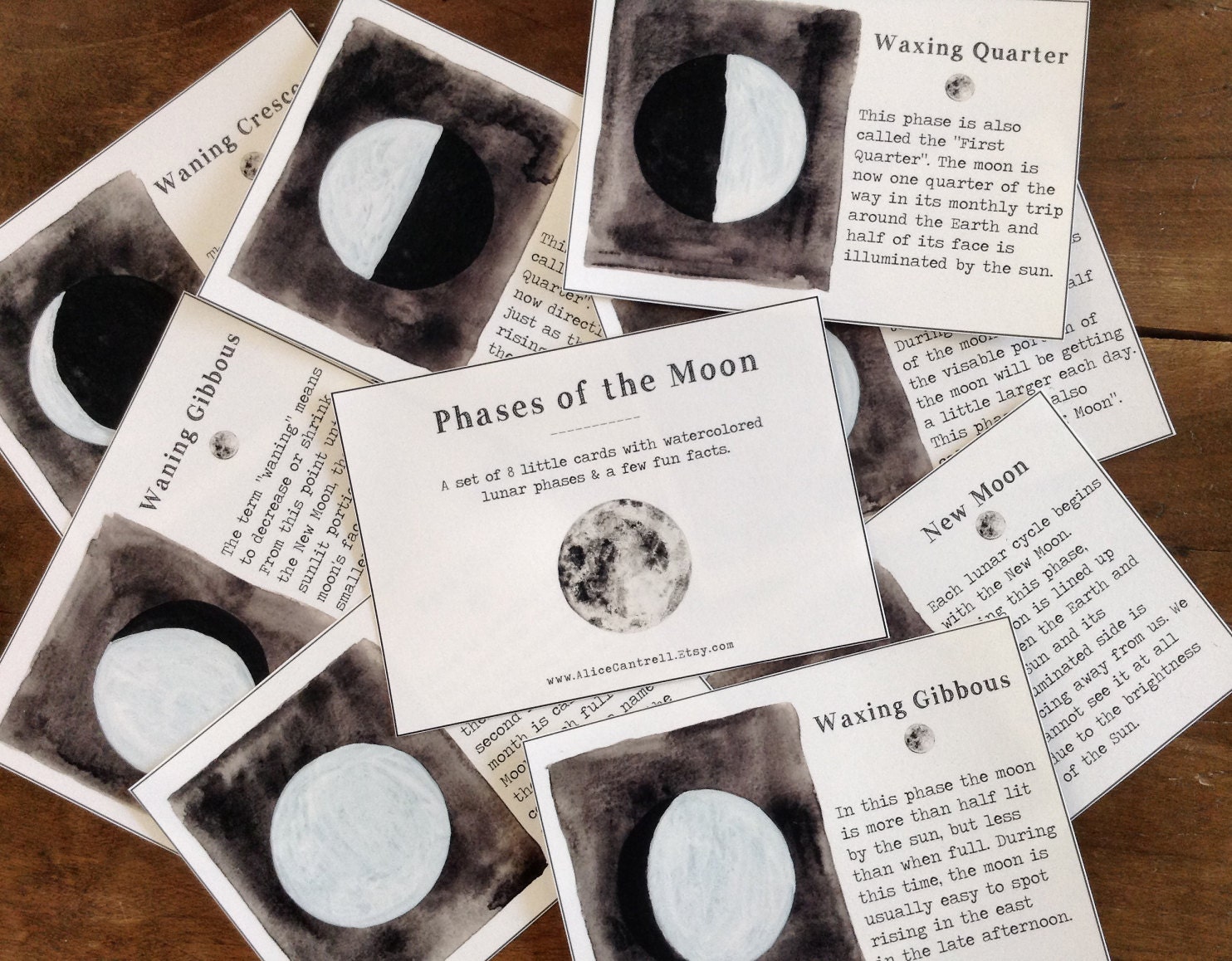 Moon Bundle - Digital Phases of the Moon Cards (northern & Southern ...