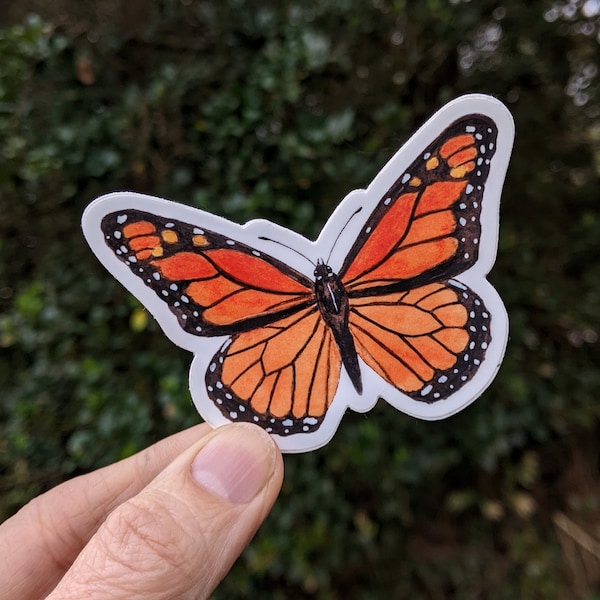 Monarch Butterfly Sticker ~ Waterproof and Weatherproof Small Gifts for Water Bottle, Laptop, Tablet, Car or Canoe