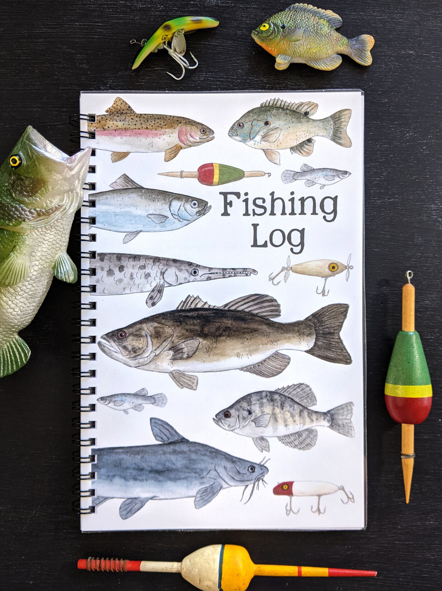 digital fishing log for kids half page size 104 printable etsy denmark