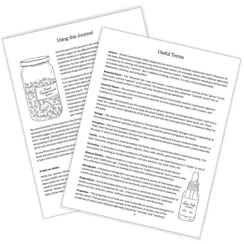 DIGITAL Herbal Materia Medica & Formulary Journal Full Size Etsy