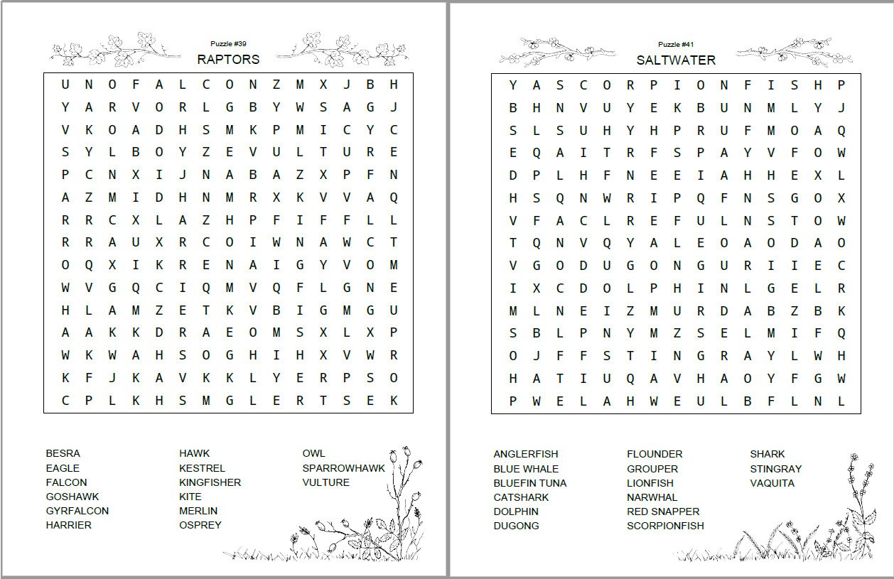 DIGITAL PDF Version Nature Themed Word Search Coloring | Etsy