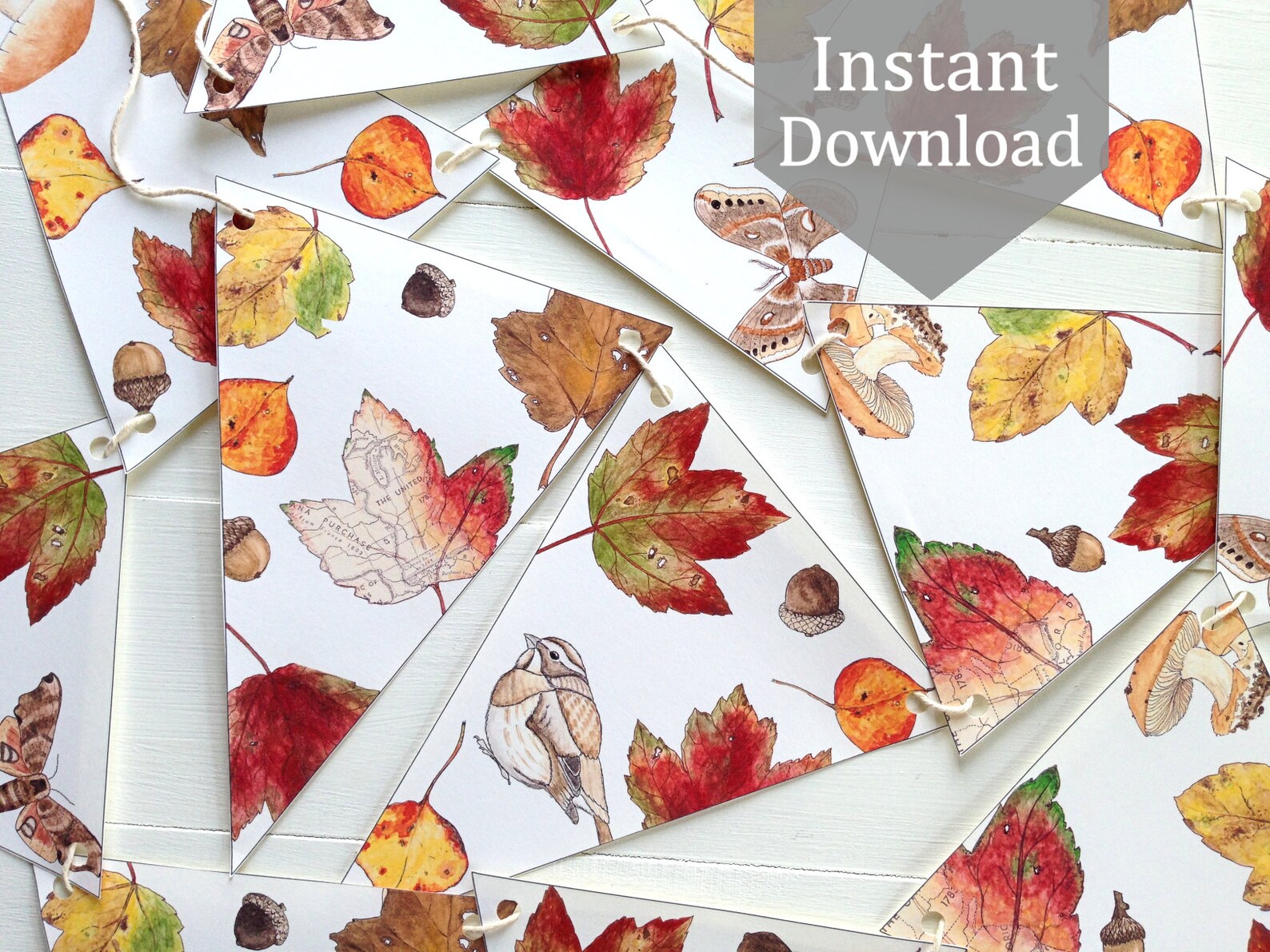 Autumn Bunting Digital Printable PDF School Room Art - Etsy