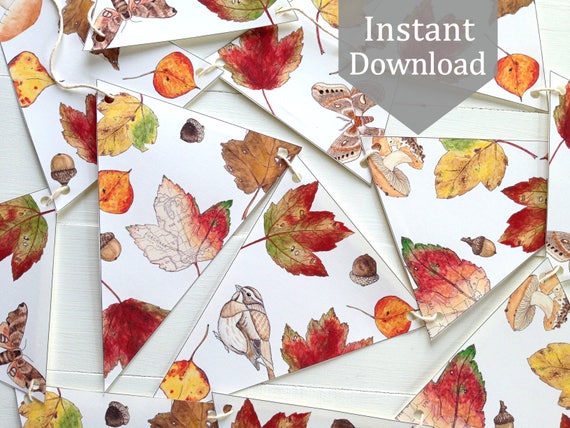 Autumn Bunting Digital Printable PDF School Room Art - Etsy Australia