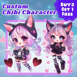 CUSTOM CHIBI, Cartoon, Fanart, Original Character Anime Pngtuber Commission Twitch, Chibi logo, Cute Chibi, Chibi Emotes, Fanart, Christmas
