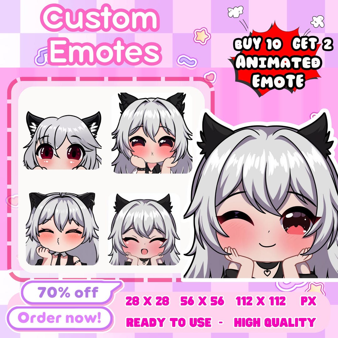 Custom Animated Twitch Emotes | Chibi Anime Emote for Discord & Vtuber ...