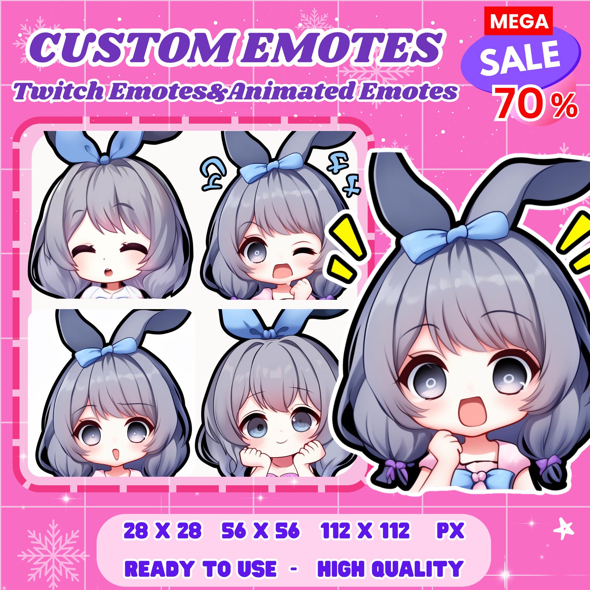 Modle Emotes Chibi Anime Twitch Emotes | Custom & Animated Emotes for Streamers ...