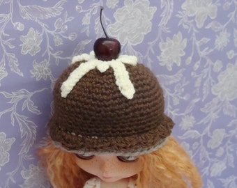 Ayalaythe - Chocolade Cupcake crochet hat  for Blythe doll