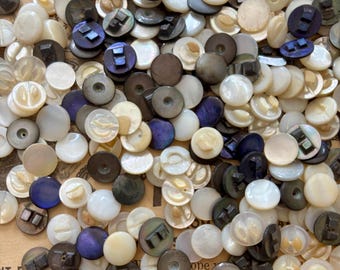 Vintage MOP Cabochons 4 oz. hundreds 10mm multi colors NOS USA
