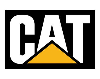 CAT Construction SQUARE Logo Sticker / Vinyl Decal | 10 Sizes!! FREE Shipping Tracking