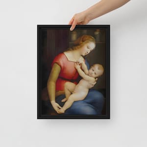 Raphael Orleans Madonna Framed Canvas Print | Exquisite Renaissance Religious Art | Classic Virgin Mary Painting | Christian Home Decor