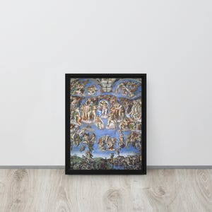 Michelangelo The Last Judgment Framed Canvas Wall Art | Sistine Chapel Masterpiece Print | Iconic Christian Religious Decor | Ready to Hang