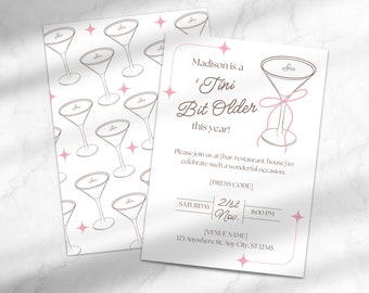 Espresso Martini Invitation | Espresso Martini Party Invitation | Editable Birthday Invitation | Template for Canva
