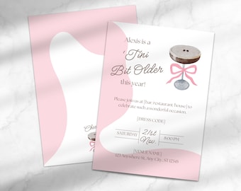 Espresso Martini Invitation | Espresso Martini Party Invitation | Editable Birthday Invitation | Template for Canva