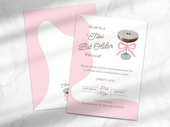 Espresso Martini Invitation | Espresso Martini Party Invitation | Editable Birthday Invitation | Template for Canva