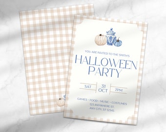 Halloween Party Invitation | Digital Halloween Card | Editable Halloween Invitation | Template for Canva