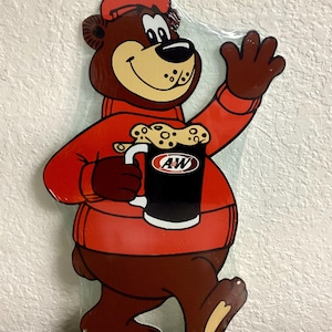 A & W Root beer  Rooty he Great Root Bear 14”  x 8” metal sign