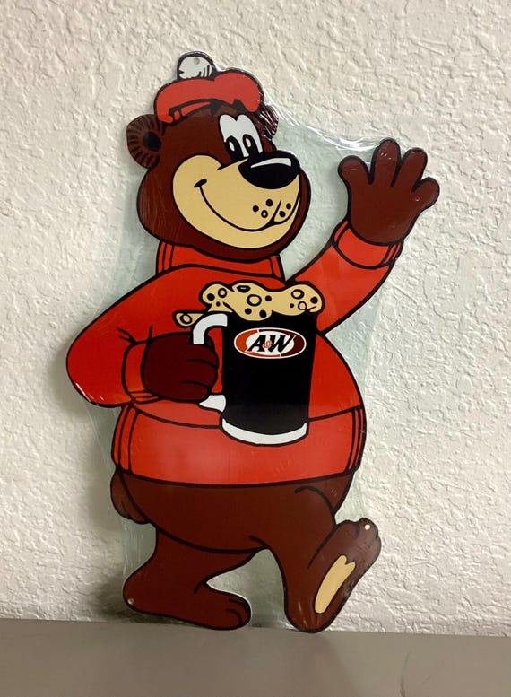 A & W Root Beer Rooty He Great Root Bear 14” X 8” Metal Sign