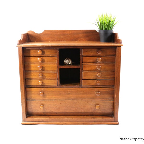 1850s Dental Cabinet, Pre Civil War Wood Bureau, Antique Dentist