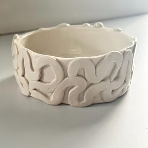 HHB Ivory Squiggle Texture  Bowl and Metallic Glazed Pinch Pot