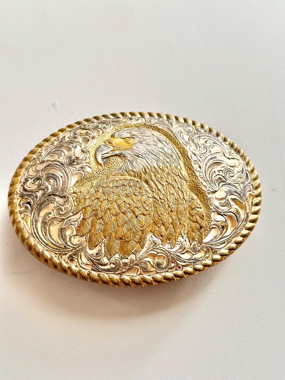 Crumrine Manufacturing Eagle Profile Buckle on Heavy Silver  display picture 3