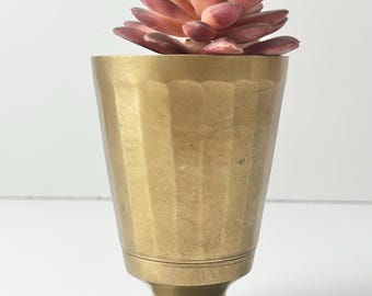 Brass Pedastle Cup Brass Footed Mini Vase Brass Vanity Cup Tooth Brush Holder