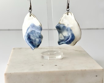 Pendientes colgantes de cerámica esmaltada abstracta hechos a mano