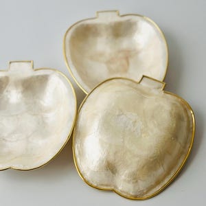 Capiz Shell Apple Shaped Bowls Set of 3