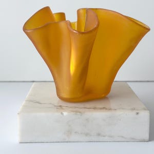 Murrla Finland Orange Wavy Rim Vase