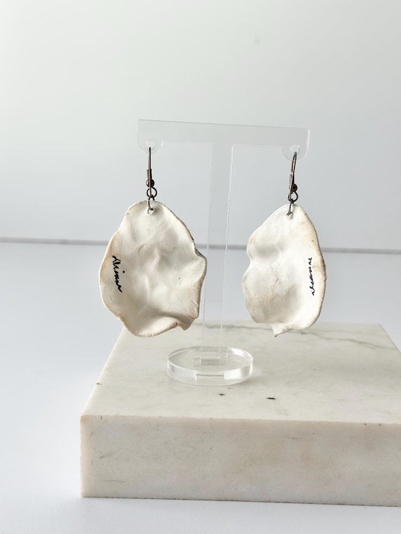 Handmade Abstract Glazed Ceramic Dangle Earrings - image 8