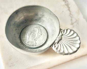 P## フランスの大きなヴィンテージピューター装飾ワインテイスティング