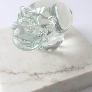 Vintage Crystal Hippopotamus Figurine Paperweight Art Glass
