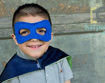 SUPERHERO MASK - Felt Super Hero Mask -  Kid Mask -  Adult Mask - Kid Superhero Mask - Super Hero Mask - Halloween Mask - Match Cape