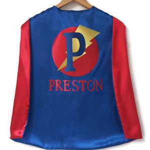 Personalized Cape SUPERHERO CAPE Boy Cape Superhero Gift Birthday Gift Kid Cape Kids Gift Superhero Costume Dress up ROYAL/RED