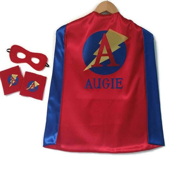 SUPERHERO CAPE - Kid Cape - Personalized Super Hero Cape - Superhero Costume - Superhero Cape Set - Superhero party - Armband - Cuffs - Mask