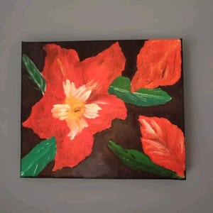 Peinture acrylique de fleurs sur toile