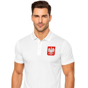 Polish Polo Shirt, Polish Eagle Crest, Polska Eagle Design, Poland Polo Shirt, Polish Pride Apparel, Polska Sportswear, Polish Sizes S-3XL