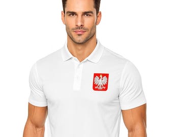 ポーランドのポロシャツ、ポーランドの鷲の紋章、ポーランドの鷲のデザイン、ポーランドのポロシャツ、ポーランドのプライドアパレル、ポーランドのスポーツウェア、ポーランドのサイズS～3XL