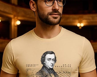 T-shirt Frédéric Chopin, T-shirt Poolse componist, shirt voor collectible muzikant, uniek Polen erfgoed cadeau klassieke muziek, Pools T-shirt