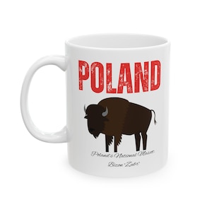 Poland Coffee Mug National Mascot, Polish Coffee Mug, Polish Bison, Polish Eagle, POLAND Print, Polish Pride, Polska Gift, Polska Mug, Bizon