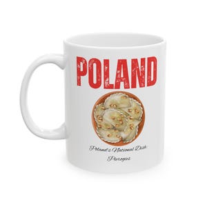 Poland Coffee Mug National Dish, Polish Coffee Mug, Pierogies, Polish Eagle, POLAND Print, Polish Food, Polska Gift, Polska Mug, Pierogi
